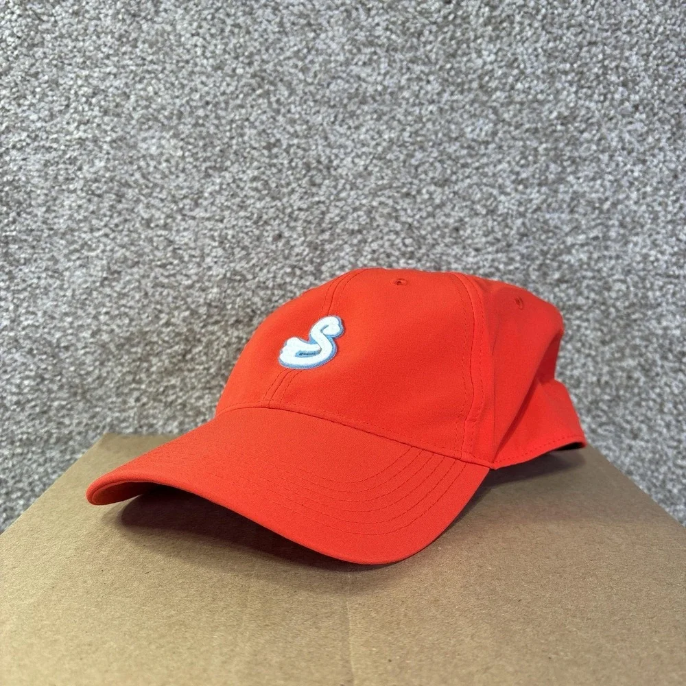 Swannies Golf Hat Cap Snap Back Mens One Size Orange S Logo Golf Performance‎